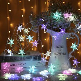 img 1 attached to 16.4 ft Color Changing Star String Lights with 50 LED, USB Powered Fairy Lights for Girls Kids Bedroom Dorm Party Christmas Decor - Remote Controlled, 16 Colors