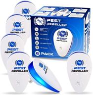 🕷️ ultrasonic pest repeller 6 pack - powerful electronic pest reject for insects, roaches, mice, spiders, ants, mosquitoes - effective bug repellent for house, garage, warehouse, office logo