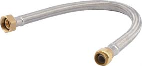 img 4 attached to SharkBite U3086FLEX24LFA: 3/4 Inch to 1 Inch Water 🦈 Softener Connector - Push-to-Connect Copper, PEX, CPVC, Braided Stainless Steel