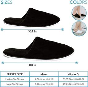 img 2 attached to 🔸 12-Pack MODLUX Spa Slippers - Cotton Velvet, Closed Toe, Non-Slip, Disposable Slippers with Travel Bags - Thick & Soft - 6 Medium/6 Large - Suitable for Home, Hotel, or Commercial Use - Black Combo