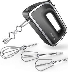 img 4 attached to Electric Hand Mixer with Retractable Cord – Elechomes 5-Speed Handheld Mixer with Turbo, Wired Beaters, Dough Hooks, and Whisk for Baking and Mixing