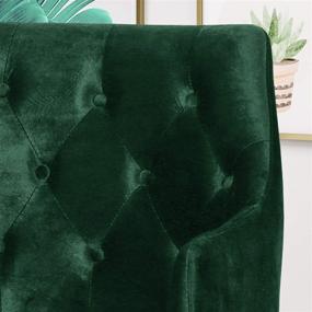 img 1 attached to 🪑 Christopher Knight Home 308959 Fern Modern Tufted Glam Accent Chair with Velvet Cushions and U-Shaped Base, Emerald Green and Gold Finish