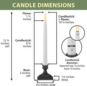 img 2 attached to 🕯️ 612 Vermont Battery Operated LED Window Candles with Timer - Pack of 4, Antique Bronze, Patented Warm White Dual LED Flicker Flame, VT-1660A-4 (6 Hours On/18 Hours Off)