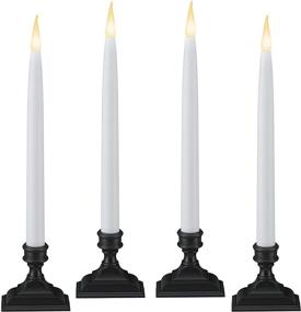 img 4 attached to 🕯️ 612 Vermont Battery Operated LED Window Candles with Timer - Pack of 4, Antique Bronze, Patented Warm White Dual LED Flicker Flame, VT-1660A-4 (6 Hours On/18 Hours Off)