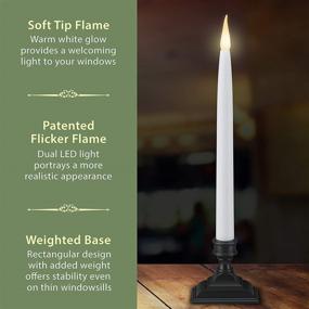 img 1 attached to 🕯️ 612 Vermont Battery Operated LED Window Candles with Timer - Pack of 4, Antique Bronze, Patented Warm White Dual LED Flicker Flame, VT-1660A-4 (6 Hours On/18 Hours Off)