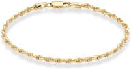miabella italian 2mm, 3mm diamond-cut braided rope chain anklet ankle bracelet - 18k gold over 🌟 sterling silver for women, teen girls - available in 9 or 10 inch - 925 made in italy logo