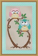 🦉 adorable hoot owl design - love at first sight cross stitch pattern logo