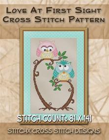 img 2 attached to 🦉 Adorable Hoot Owl Design - Love at First Sight Cross Stitch Pattern