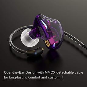 img 1 attached to BASN In-Ear Monitor Headphones Dual Dynamic Drivers In Ear Earphones Detachable MMCX Cable Musicians In-Ear Earbuds Headphones (BC100 Purple