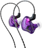 basn in-ear monitor headphones dual dynamic drivers in ear earphones detachable mmcx cable musicians in-ear earbuds headphones (bc100 purple logo