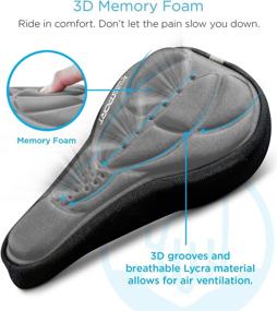 img 2 attached to Enhance Comfort and Enjoy Longer Rides with Aduro Sport Bike Seat Cushion Cover Pad – Memory Foam, No Installation Needed, Water Resistant, Bounce Free