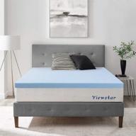 🛏️ viewstar memory foam mattress topper queen: cooling gel infused 3 inch thick for back pain relief - ventilated design, certipur-us certified, size: 59 x 79 x 3 inch logo