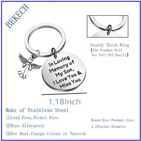 img 3 attached to 🎗️ BEKECH Dad Memorial Heart Pendant Keychain - Loving Remembrance Jewelry with Sympathy Gift - Personalized Keyring for Dad's Memory