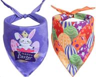 🐾 upaw 2 pack dog easter bandana: trendy triangle bibs for small to large dogs and cats логотип