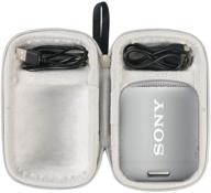 🧳 protective gray zippered hard travel case for sony srs-xb12 extra bass portable bluetooth speaker logo