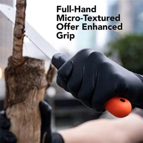 img 1 attached to 🧤 OKIAAS Black/Orange Nitrile Gloves M/L/XL 6 MIL 50 Count – Industrial Gloves Disposable, Latex Free, Powder Free, Heavy Duty