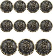 👑 vintage antique brass (bronze) metal blazer button set - king's crowned, vine crest - ideal for blazer, suits, sport coat, uniform, jacket (antique bronze, 11 pieces) logo