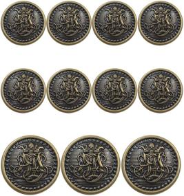 img 4 attached to 👑 Vintage Antique Brass (Bronze) Metal Blazer Button Set - King's Crowned, Vine Crest - Ideal for Blazer, Suits, Sport Coat, Uniform, Jacket (Antique Bronze, 11 Pieces)