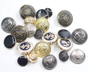 img 1 attached to 👑 Vintage Antique Brass (Bronze) Metal Blazer Button Set - King's Crowned, Vine Crest - Ideal for Blazer, Suits, Sport Coat, Uniform, Jacket (Antique Bronze, 11 Pieces)