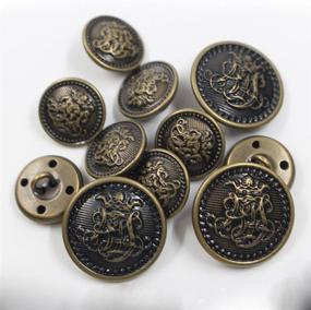 img 3 attached to 👑 Vintage Antique Brass (Bronze) Metal Blazer Button Set - King's Crowned, Vine Crest - Ideal for Blazer, Suits, Sport Coat, Uniform, Jacket (Antique Bronze, 11 Pieces)