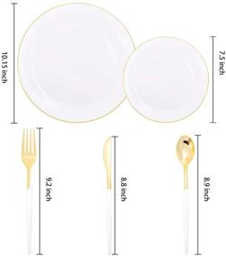 img 3 attached to Plates，Gold Silverware，Gold Dinnerware Plates，30 Celebrations