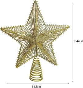 img 3 attached to 🌟 Gold Lighted Christmas Tree Star Topper with 10 LED Lights, Glittery Shimmery Star Treetop Decoration – 10-Inch Size