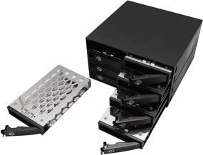 img 1 attached to 💽 High-Performance Full Metal 8 Bay 2.5 Inch HDD SDD Tray Less Mobile Rack with SATA or Mini SAS Interface for 5.25" Drive Bay - SY-MRA25052