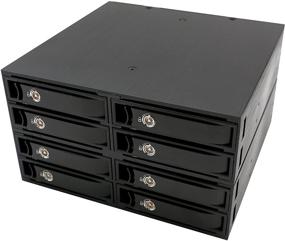 img 4 attached to 💽 High-Performance Full Metal 8 Bay 2.5 Inch HDD SDD Tray Less Mobile Rack with SATA or Mini SAS Interface for 5.25" Drive Bay - SY-MRA25052