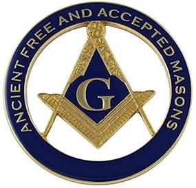 img 1 attached to Square Compass Round Masonic Emblem Exterior Accessories for Emblems