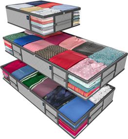 img 4 attached to 🔽 Optimize Storage Space with Everlasting Comfort Under Bed Storage Bags - 172.5L Bins for 45% More Capacity - Convenient Collapse & Fold Design