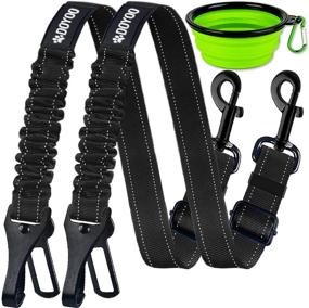 img 4 attached to 🐶 Durable and Reflective DOYOO Dog Seat Belt 2 Pack - Adjustable 2-in-1 Multi-Functional Pet Car Seatbelts for Ultimate Safety and Comfort in Your Vehicle