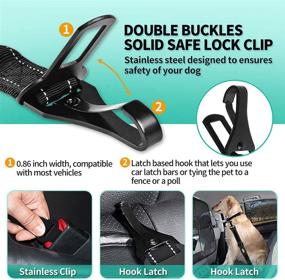 img 2 attached to 🐶 Durable and Reflective DOYOO Dog Seat Belt 2 Pack - Adjustable 2-in-1 Multi-Functional Pet Car Seatbelts for Ultimate Safety and Comfort in Your Vehicle