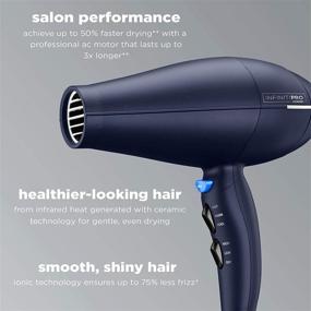 img 1 attached to INFINITIPRO BY CONAIR 1875 Watt Texture Styling Hair Dryer: Усиливает естественные завитки и волны без усилий - Темно-синий, 1 штука.