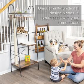 img 2 attached to 🐱 PetFusion VersiCLimb Cat Climber - Multi-Purpose Furniture with Tall Scratching Post, Cat Hammock, and Multi-Level Scratcher - Ideal for Pet Storage, Displaying Pictures & Books - 1 Year Warranty