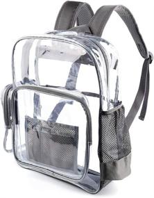 img 3 attached to 🎒 School Bag: Black Transparent Bookbag for students