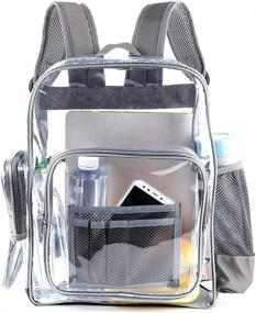 img 4 attached to 🎒 School Bag: Black Transparent Bookbag for students