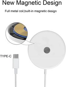 img 2 attached to 15 Вт беспроводное зарядное устройство Qi Fast Charging с портом Type C - Магнитное беспроводное зарядное устройство для телефона iPhone 13/13mini/13Pro/13Pro Max/12 Series (адаптер переменного тока не включен)