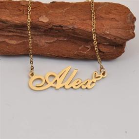 img 1 attached to Elegant Personalized Girls' Necklace: HUAN XUN Personalized Jewelry Collection