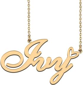 img 4 attached to Elegant Personalized Girls' Necklace: HUAN XUN Personalized Jewelry Collection