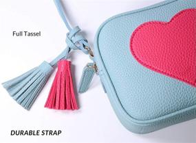 img 2 attached to Small Leather Crossbody Purse Bag with Tassel 👜 for Girls & Women - Lightweight Design by Italian Brand