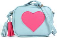 small leather crossbody purse bag with tassel 👜 for girls & women - lightweight design by italian brand logo