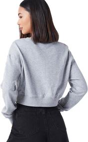 img 3 attached to 👚 Stylish and Comfy: Verdusa Women's Basic Round Neck Crop Top Sweatshirt - Long Sleeve Casual Pullover