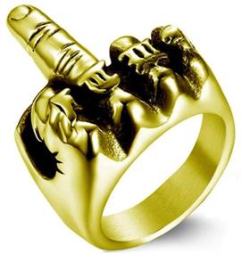 img 1 attached to Bold and edgy Fuqimanman2020 Middle Finger Ring: Adjustable Open Punk Ring