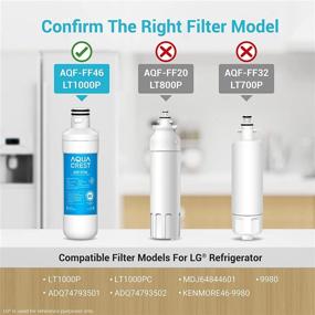 img 3 attached to AQUACREST LT1000PC NSF Certified Refrigerator Water Filter - Replacement for LG LT1000P, LT1000PC, LT1000PCS, ADQ74793501, ADQ74793502, Kenmore 469980, 9980 - Pack of 3