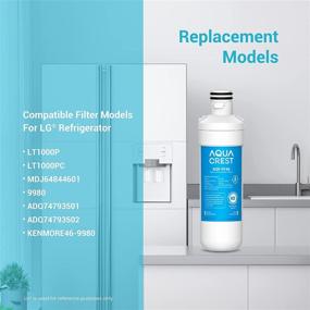 img 1 attached to AQUACREST LT1000PC NSF Certified Refrigerator Water Filter - Replacement for LG LT1000P, LT1000PC, LT1000PCS, ADQ74793501, ADQ74793502, Kenmore 469980, 9980 - Pack of 3