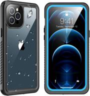 spidercase iphone 12 pro max case – waterproof with built-in screen protector, shockproof full body cover – rugged case for 2020 release (6.7”) – blue/clear logo