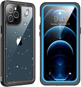 img 4 attached to SPIDERCASE iPhone 12 Pro Max Case – Waterproof with Built-in Screen Protector, Shockproof Full Body Cover – Rugged Case for 2020 Release (6.7”) – Blue/Clear