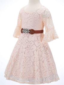 img 1 attached to 💃 Bow Dream Rhinestone Bridesmaid Dresses for Girls - Country Clothing