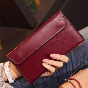 img 3 attached to 👜 NIGEDU Натуральное кошачья кожа кошелек: Стильная сумка и кошелек Комбо для женщин