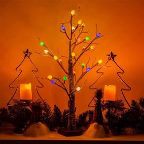 img 2 attached to FUNPENY Christmas Birch Tree with C3 Lights: 18 Inch 24LED Tabletop Tree Battery Operated Light Jewelry Holder. Stunning Valentine's Day, Home Party, Wedding Indoor Decor!